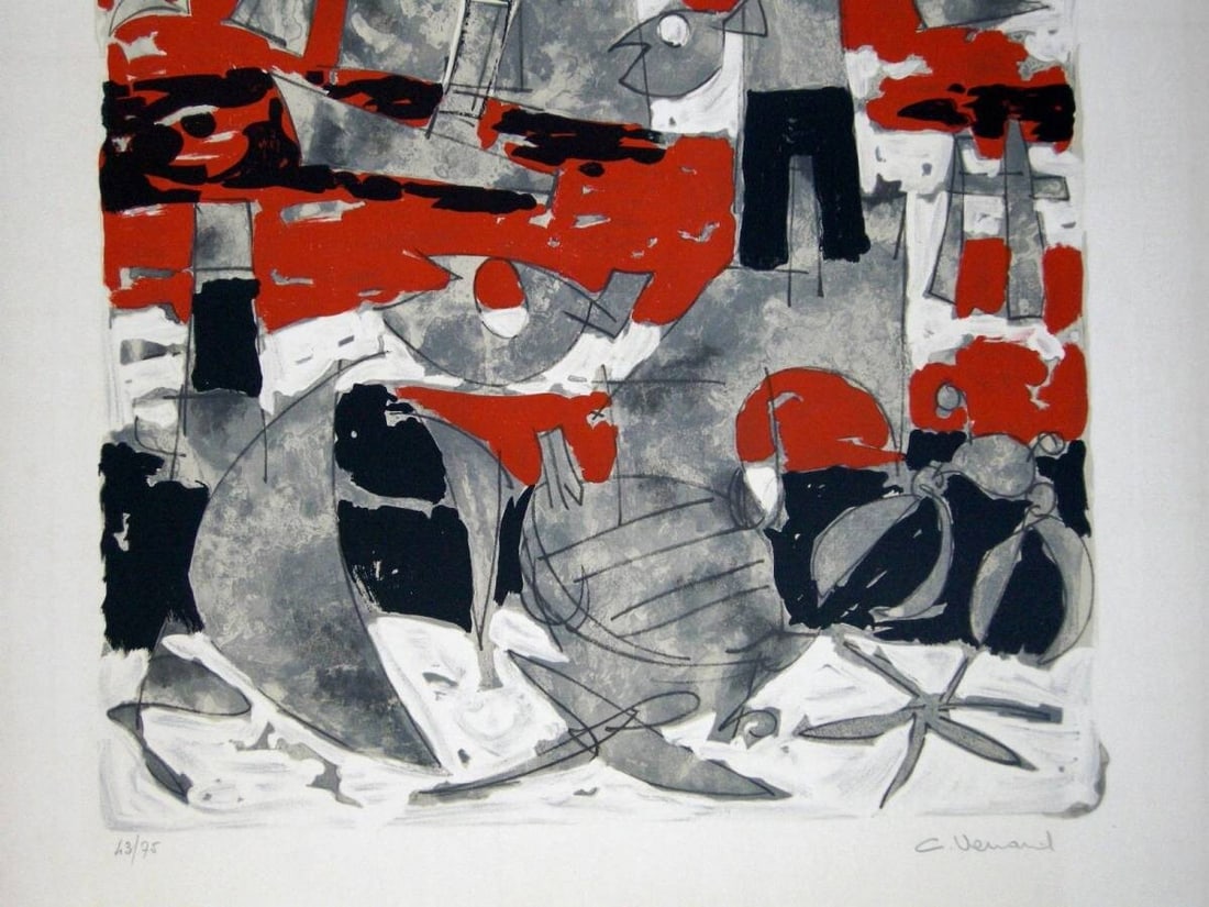 VENARD ED75 LITHOGRAPH PRINT SIGNED NUMBERED MER ROUGE - 4