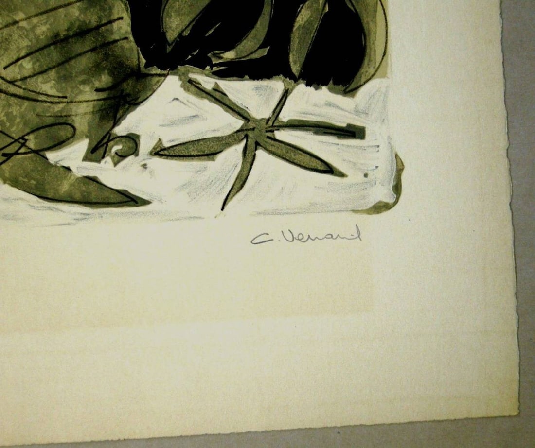 VENARD ED75 LITHOGRAPH PRINT SIGNED NUMBERED MER ROUGE - 6