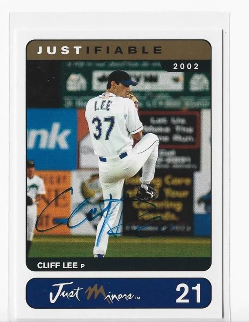 Cliff Lee 2002 Just Minors #21 (157/ 400) Autograph/ Signed Card (1 of 2)