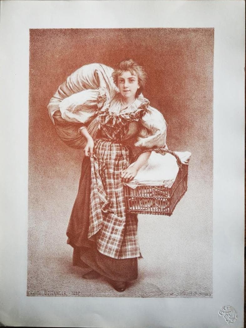Camille Bellanger La Blanchisseuse Moderne Art Nouveau Lithograph 1897 Lestampe: Camille Bellanger La Blanchisseuse Moderne Art Nouveau Lithograph 1897 Lestampe Item Specifics: Artist: Camille Bellanger Unit Of Sale: Single Piece Signed By: Camille Bellanger Image Orientation: Por