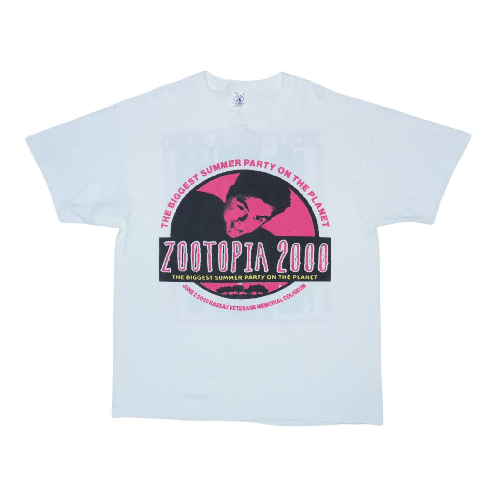 Zootopia Shirt Festival Musica 2000: Zootopia Shirt Festival Musica 2000 Extra Large Zootopia Shirt from the 2000 Musica Festival - A true vintage find, this white cotton shirt features front and back graphics and measures 24 inches pit 