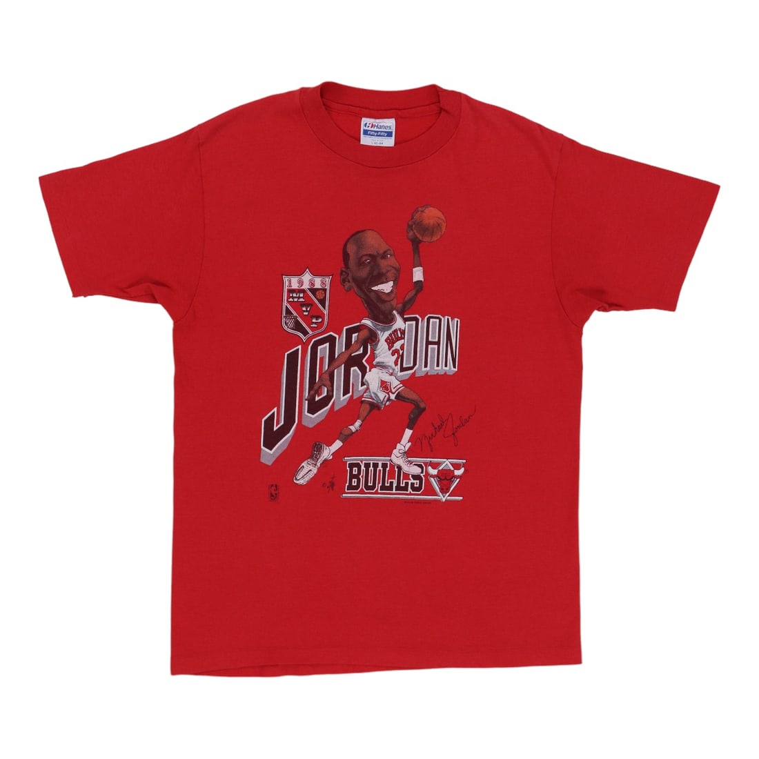 1988 Michael Jordan MVP Chicago Bulls NBA Shirt: 1988 Michael Jordan MVP Chicago Bulls NBA Shirt Large Era 1988 Michael Jordan MVP Chicago Bulls NBA Shirt. This vintage 1988 shirt features the iconic MVP logo on the front, with a classic 50/50 poly/