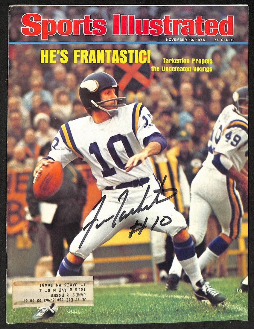 Fran Tarkenton HOF Signed/ Auto 1975 Sports Illustrated Magazine PSA/ DNA 205909: Fran Tarkenton HOF Signed/ Auto 1975 Sports Illustrated Magazine PSA/ DNA 205909 Item Specifics: Original/Reprint: Original Product: Magazine Sport: Football Product Disclaimer: Not affiliated with an