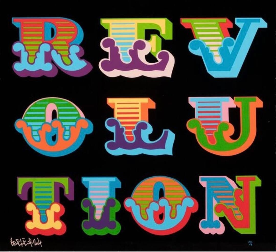 Signed Ben 2014 Black Book Gallery Screen Print Revolution: Signed Ben 2014 Black Book Gallery Screen Print Revolution Item Specifics: Artist: Ben Eine Unit Of Sale: Single Piece Signed By: Ben Eine Image Orientation: Portrait Size: Medium Signed: Yes Period: 