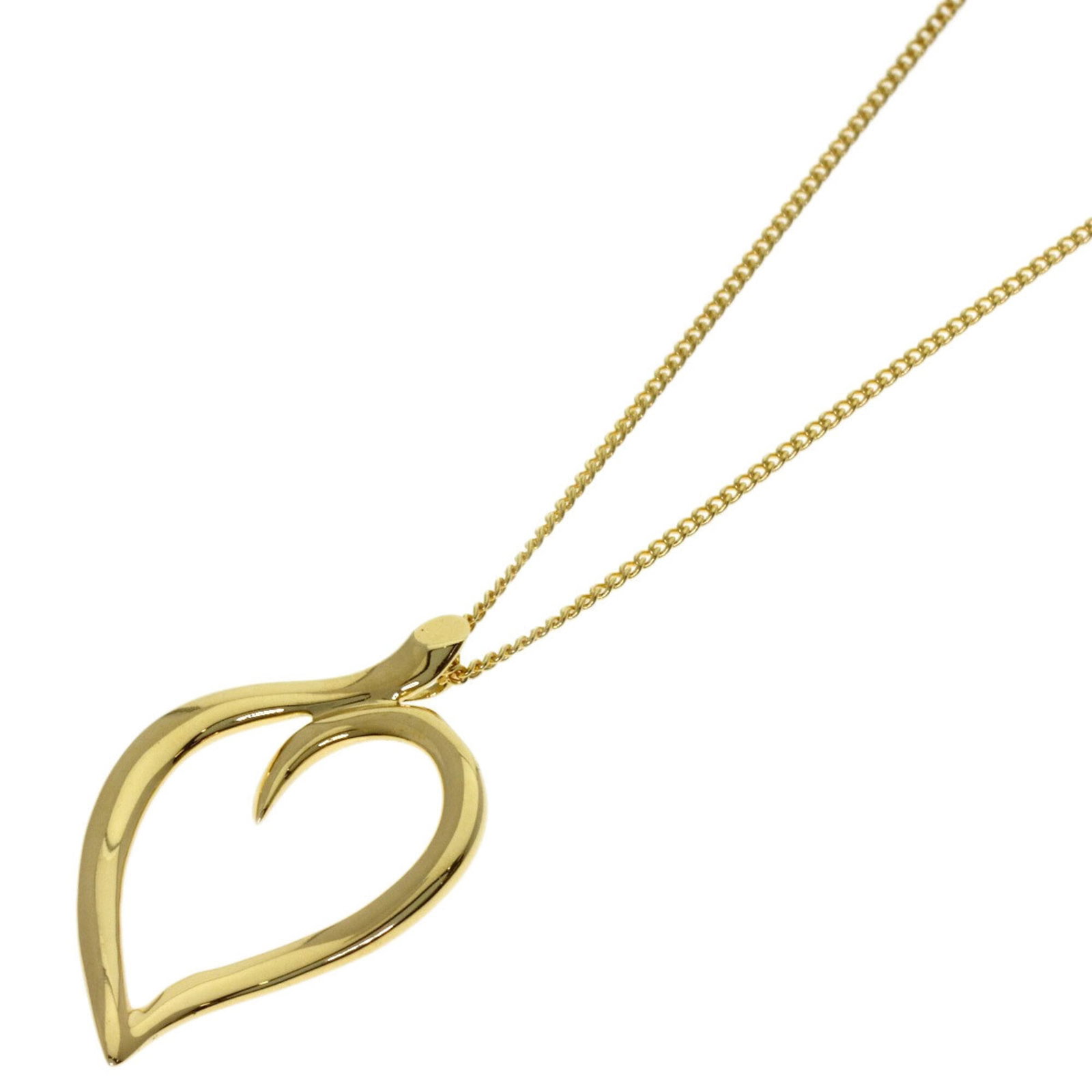 Tiffany & Co. Leaf Heart Necklace 18K Yellow Gold Women'S. (1 of 4)