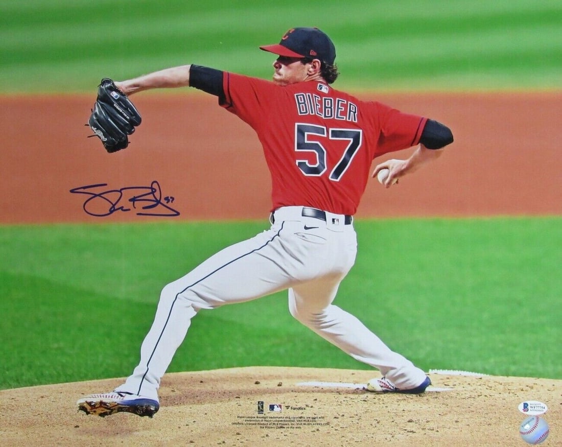 Shane Bieber Cleveland Indians Signed/ Autographed 16x20 Photo Beckett 156893 (1 of 3)