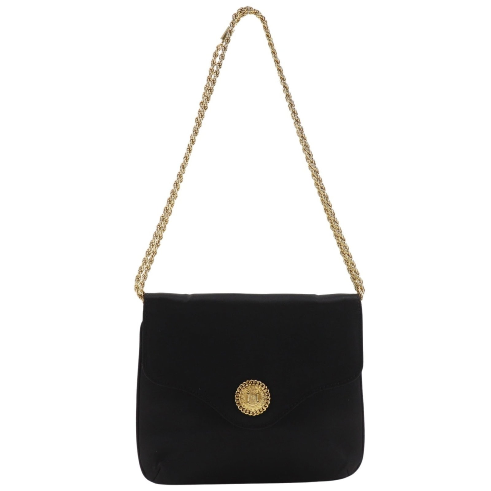 Celine satin bag shoulder: Celine satin bag shoulder Satin shoulder bag from Celine, featuring a sleek black design with a signature. The bag measures 17cm x 20cm x 4cm and has a compact size that fits perfectly in the hand.