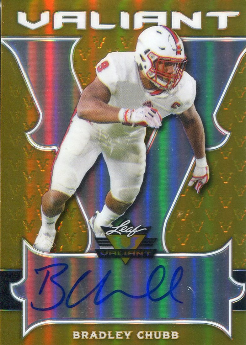 Rookie Card Autographed Leaf Valiant 2018 Bradley Chubb (1 of 1)