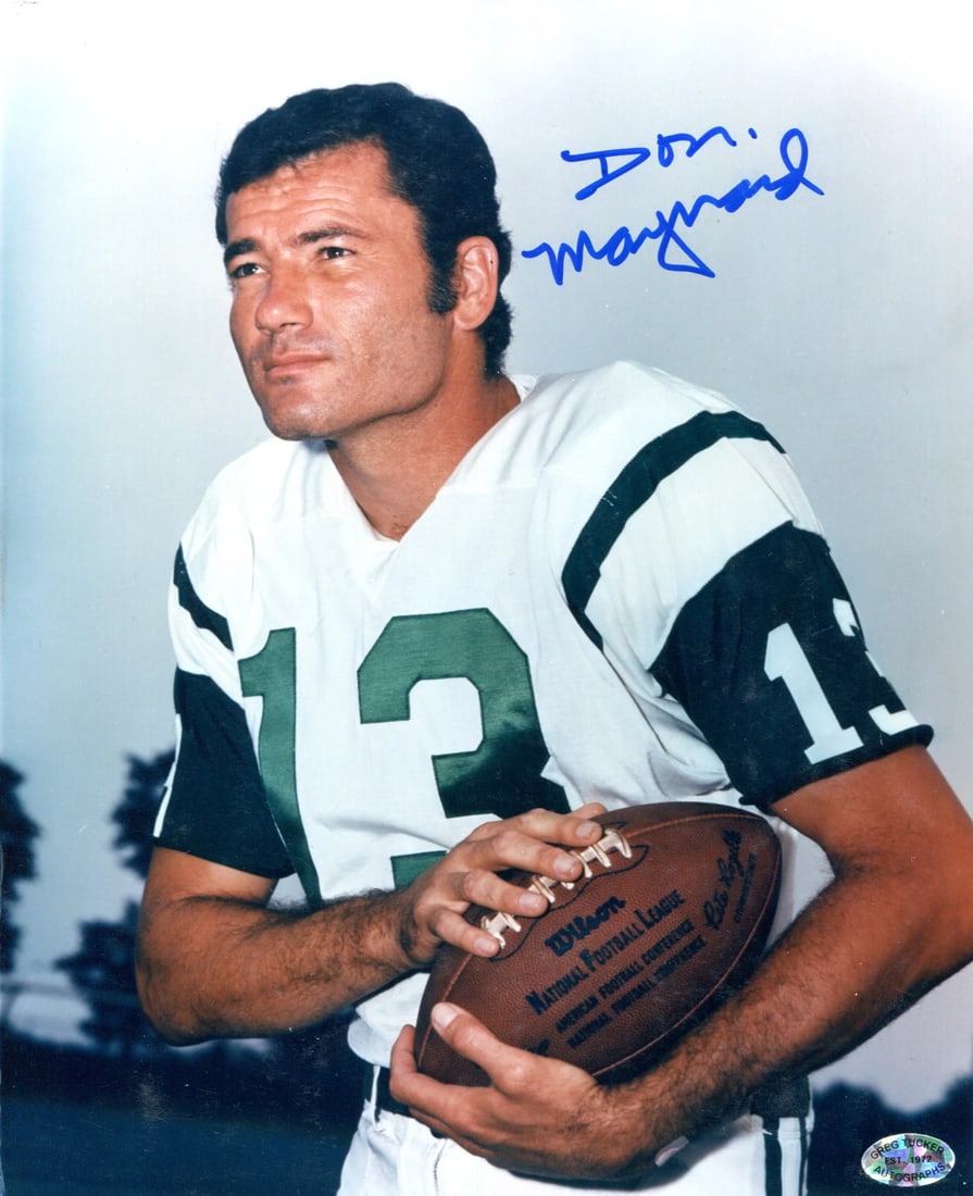 Maynard Don Autographed Photo: Maynard Don Autographed Photo Don Maynard's sharpie signature across the front of this 8x10 photo adds a personal touch to this unique piece. The item comes with authentication from Rich Altman and