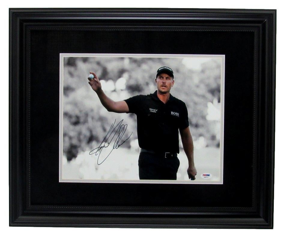 Henrik Stenson PGA Champ Signed/ Framed 11x14 Color Photo PSA/ DNA 141864: Henrik Stenson PGA Champ Signed/ Framed 11x14 Color Photo PSA/ DNA 141864 Signed by PGA Champion Henrik Stenson, this 11x14 color photo showcases the golfer in action. The Professional Sports Authenti