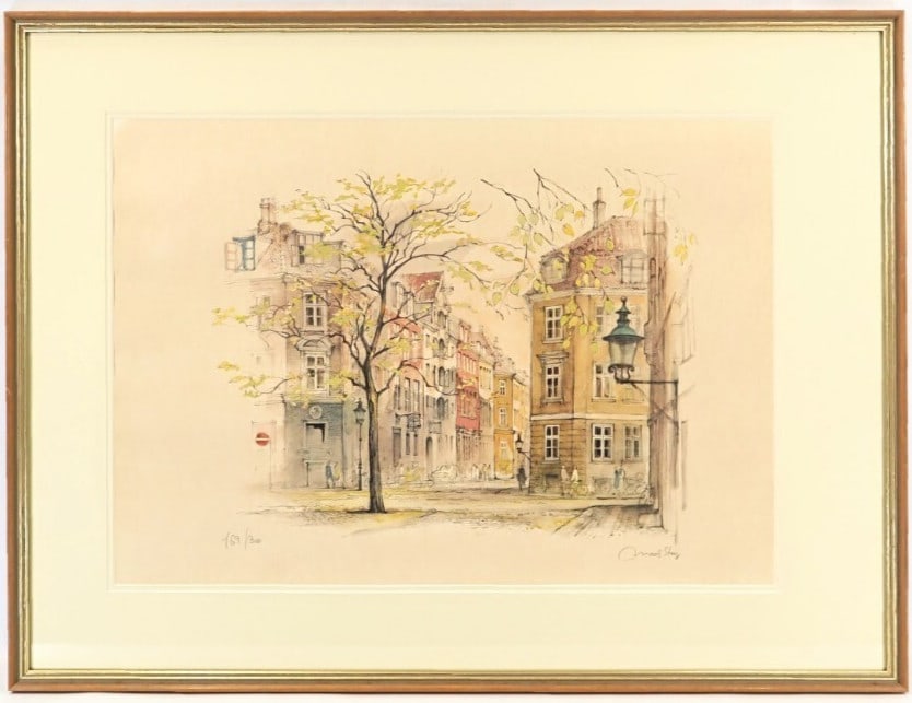 Mads Stage Lithograph European Street Scene Signed Ltd Ed 300 Denmark Art: Mads Stage Lithograph European Street Scene Signed Ltd Ed 300 Denmark Art Item Specifics: Unit Of Sale: Single Piece Artist: Mads Stage Signed By: Mads Stage Image Orientation: Landscape Size: Large S