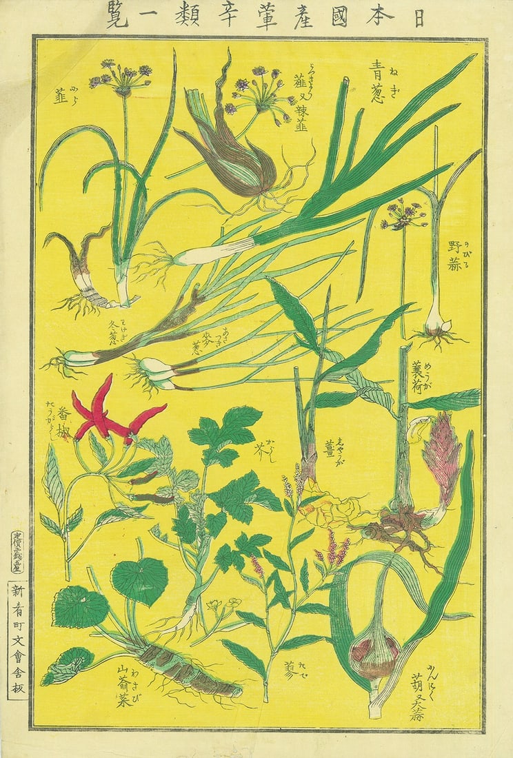 Meiji Japanese Woodblock Prints Mushrooms Fruits Vegetables Art Food: Meiji Japanese Woodblock Prints Mushrooms Fruits Vegetables Art Food Item Specifics: Artist: Shinsakanacho Bunkaisha (Publisher) Subject: Honzo-gaku (Japanese Botanical and Culinary Studies) Material: