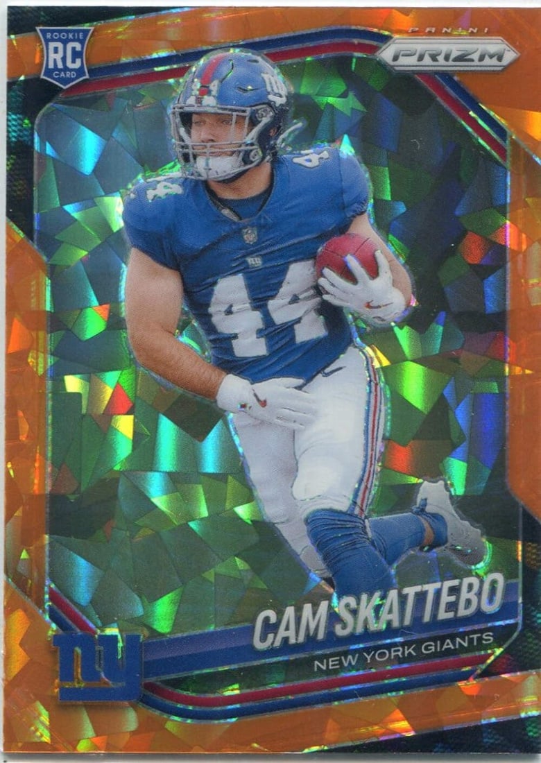 Cam Skattebo 2025 Panini Prizm Orange Cracked Ice Prizm RC #363 (1 of 2)