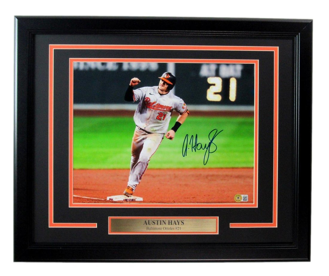 Austin Hays Signed 11x14 Photo Baltimore Orioles Framed Beckett 187163 (1 of 4)