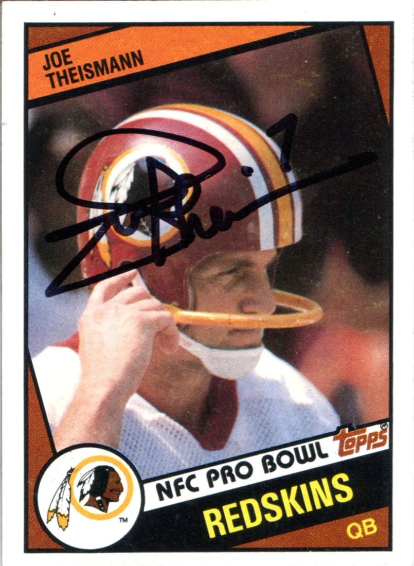 Topps Card Autographed By Joe Theismann (1 of 1)