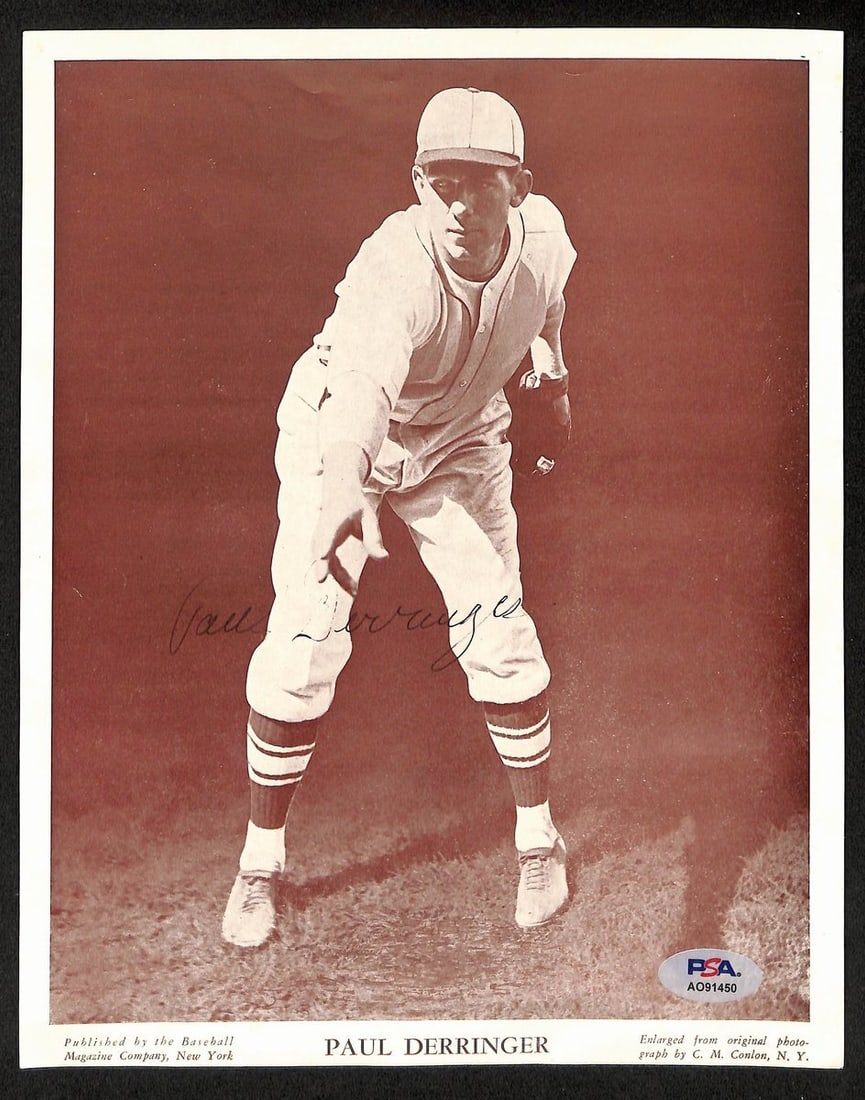 Derringer Signed 8x10 Baseball Magazine Photo Paul Signed PSA Autographed DNA 194459 (1 of 2)