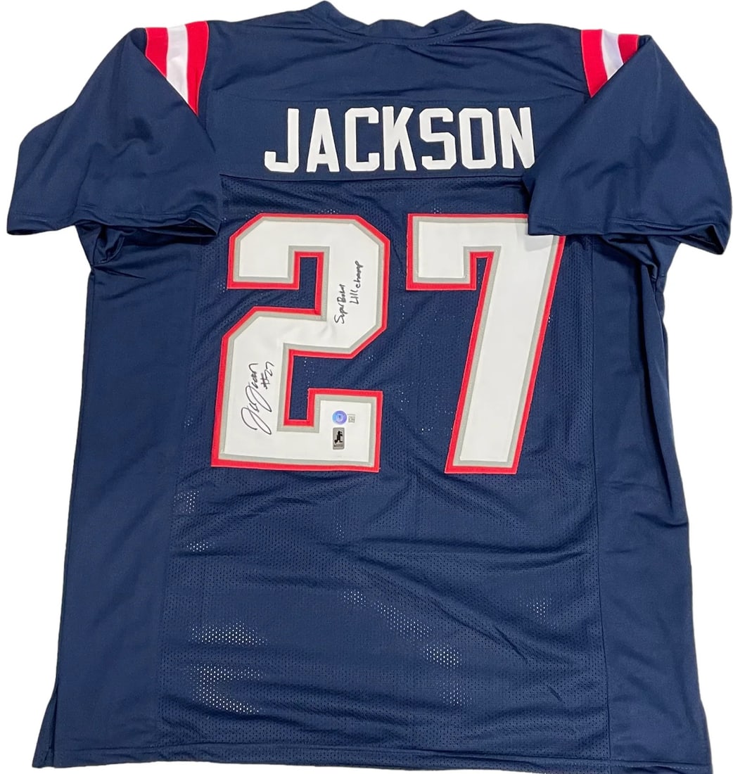 JC Jackson "Super Bowl LIII Champ" Autographed New England Patriots Custom Jerse (1 of 2)