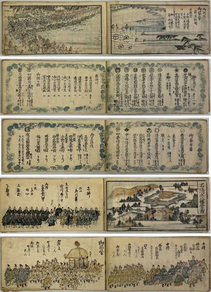 Imperial Procession Gyoko zu Morita Woodblock Printed Book 1863 Japanese (1 of 2)