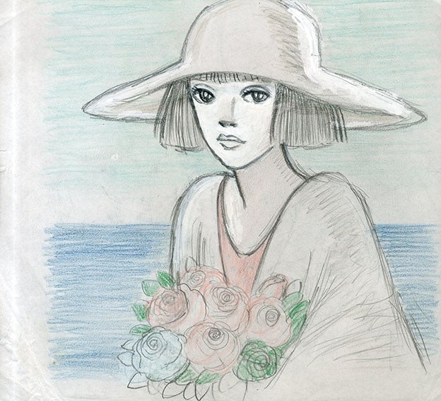 Rune Naito Original Watercolor Pencil Drawing Woman by the Seaside Mid Century: Rune Naito Original Watercolor Pencil Drawing Woman by the Seaside Mid Century Item Specifics: Artist: Rune Naito Subject: Woman by the seaside with flowers Material: Pencil and watercolor on paper St
