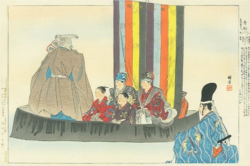Meiji Era Tousen Woodblock Print Noh Play Tsukioka Kogyo 1897 Original: Meiji Era Tousen Woodblock Print Noh Play Tsukioka Kogyo 1897 Original Item Specifics: Artist: Tsukioka Kogyo Subject: Noh Play Tousen Material: Paper Style: Japanese Year Of Production: 1897 Product 