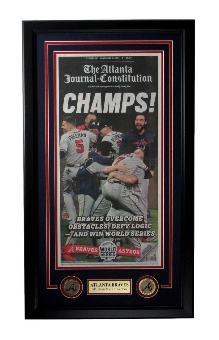 World Series Framed Braves Atlanta Journal-Constitution 2021 Newspaper (1 of 2)