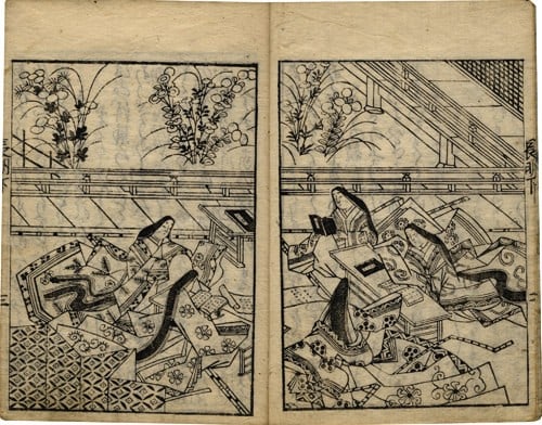 Antique Japanese Woodblock Illustrated Book Chomei Michi no Ki Travelogue 2 Vol (1 of 1)