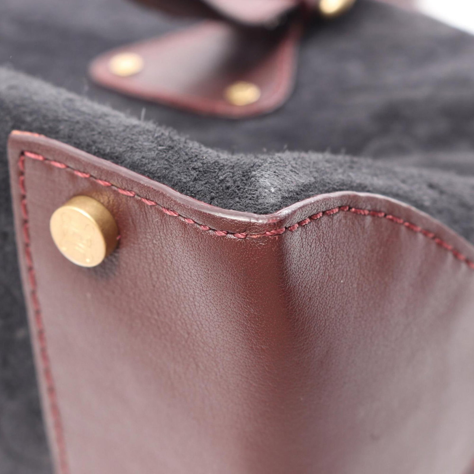 Suede Leather Handbag - 8