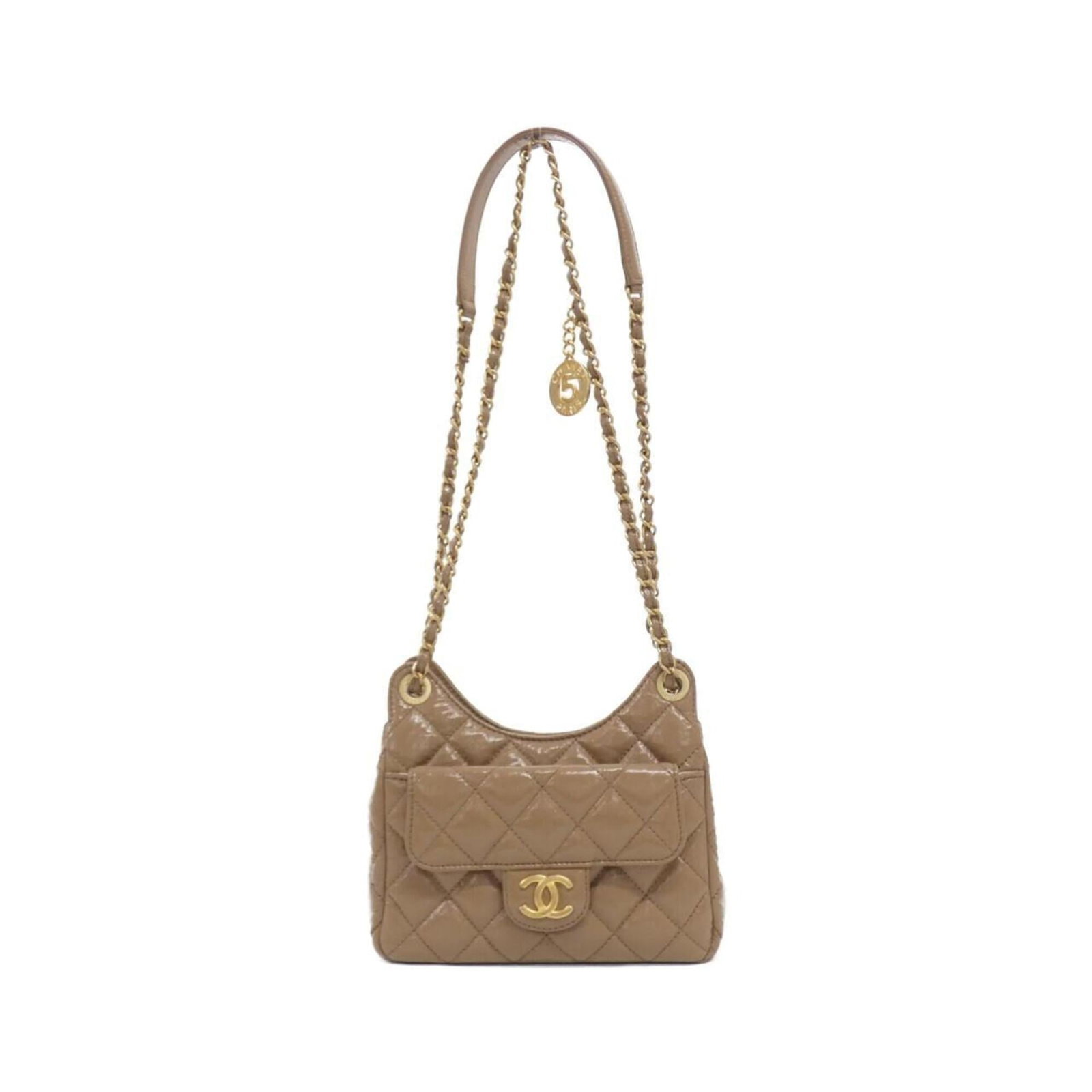Chanel Shoulder Bag Leather: Chanel Shoulder Bag Leather Calfskin leather construction provides durability and sophistication, while the matte gold hardware adds a touch of understated elegance. This classic Chanel shoulder bag