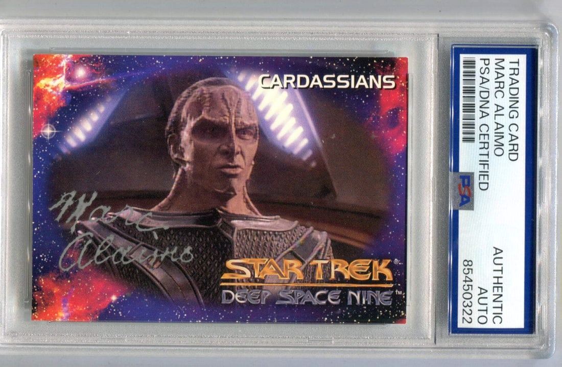 Marc Alaimo 1993 Star Trek Deep Space Nine #76 PSA Authentic Auto Card (1 of 2)