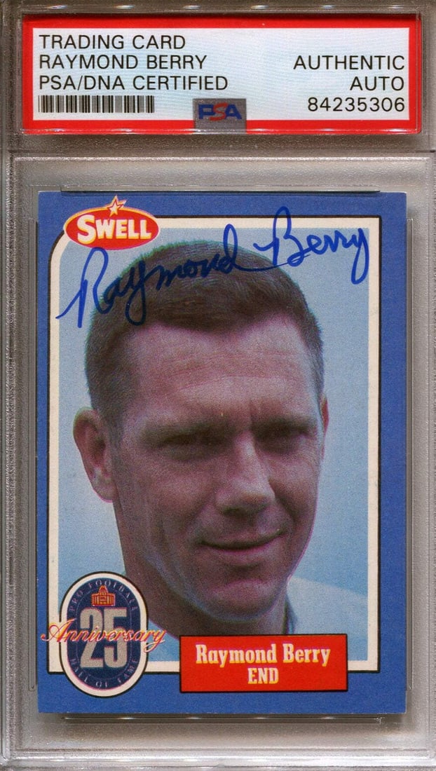 Raymond Berry Swell Hall Of Fame Autographed Football Card (PSA/ DNA) (1 of 2)