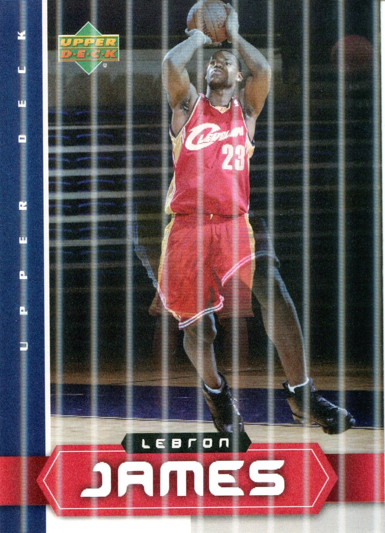 Upper Deck Oversized Card LeBron James Box Topper 2003-04: Upper Deck Oversized Card LeBron James Box Topper 2003-04 The Upper Deck Oversized Card LeBron James Box Topper 2003-04 features an oversized card with a unique design, showcasing the basketball legen