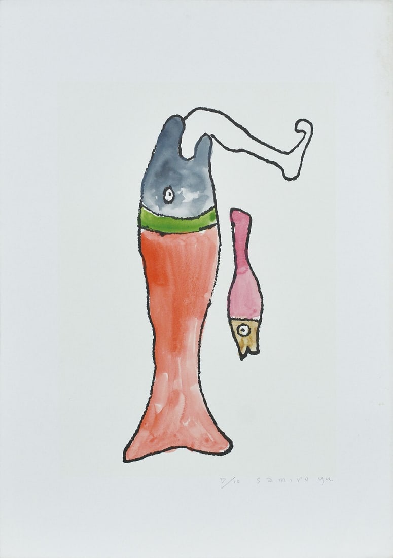 Samiro Yunoki Japan Offset Printing Romanesque 6 Hand Colored Fish Leg (1 of 1)