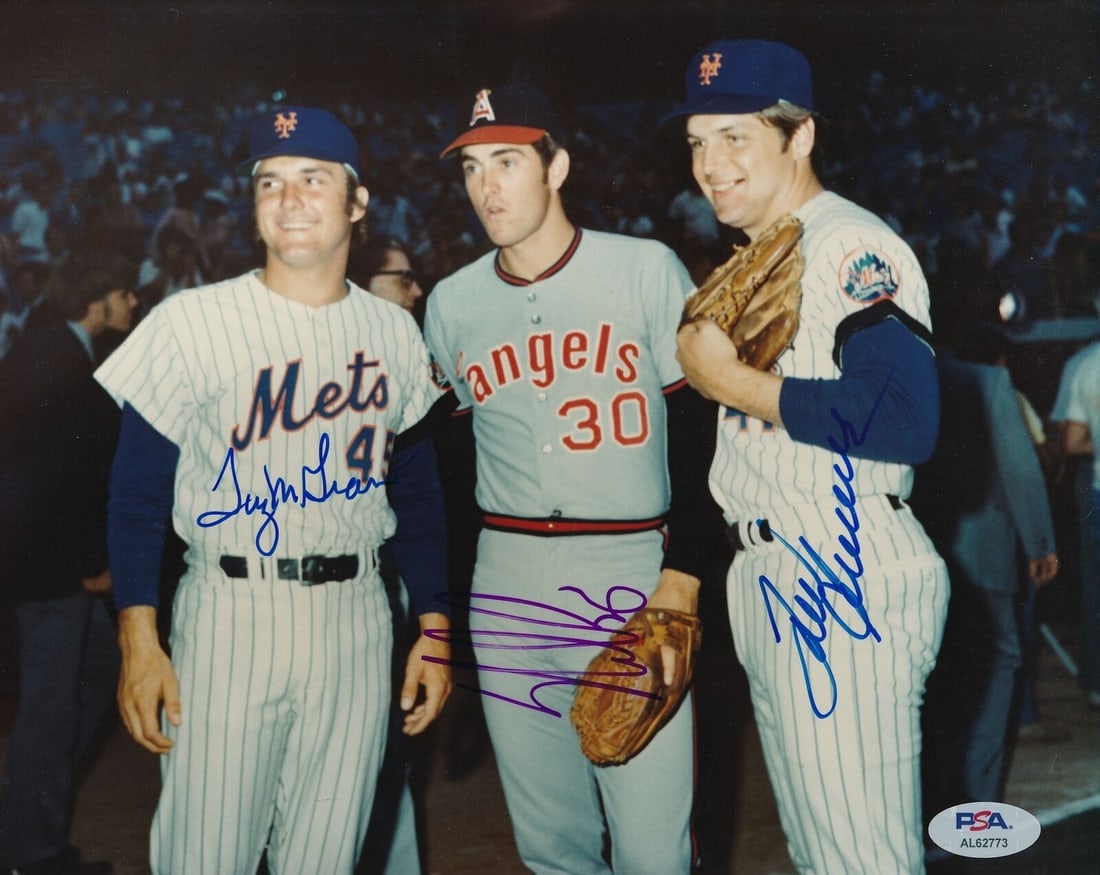 Tom Seaver/ Nolan Ryan/ Tug McGraw Multi Autographed 8x10 Photo PSA (1 of 2)