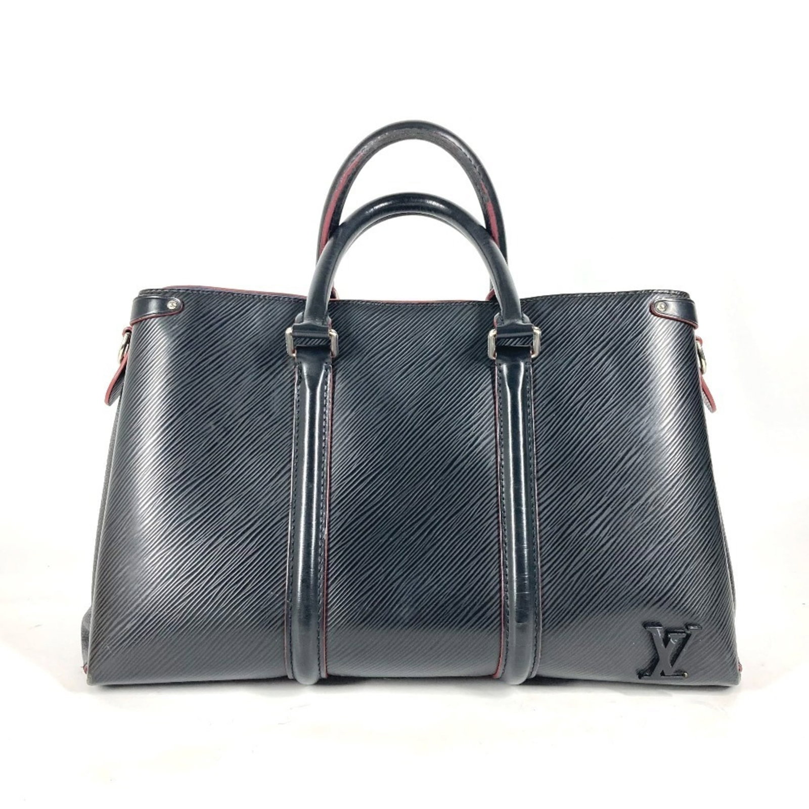 Epi Leather Handbag Tote Louis Vuitton: Epi Leather Handbag Tote Louis Vuitton Epi leather construction gives this Louis Vuitton tote bag its distinctive look and feel. The black, Noir color provides a sleek and sophisticated appearance. Me