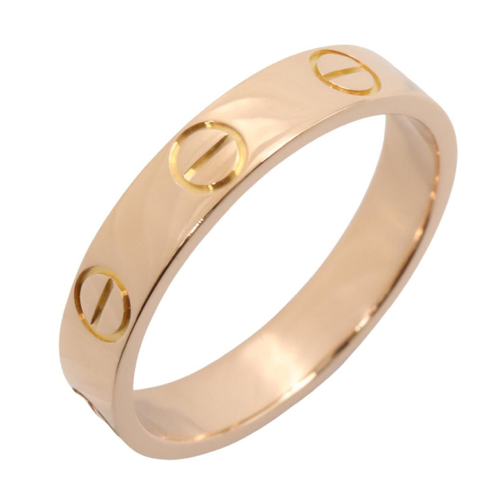 Pink Gold Cartier Ring 18K Band: Pink Gold Cartier Ring 18K Band Pink gold (18K) band from Cartier, featuring a signature. This women's ring boasts a striking pink hue and 18K material for durability and elegance. The 49 US size ensu