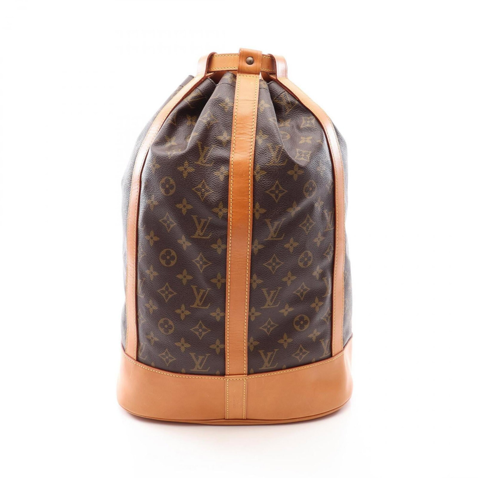 Louis Vuitton Leather Coated Canvas Shoulder Bag: Louis Vuitton Leather Coated Canvas Shoulder Bag Coated canvas and leather blend in rich brown tones, defining the classic silhouette of Louis Vuitton's MPN M42244 shoulder bag. With its signature