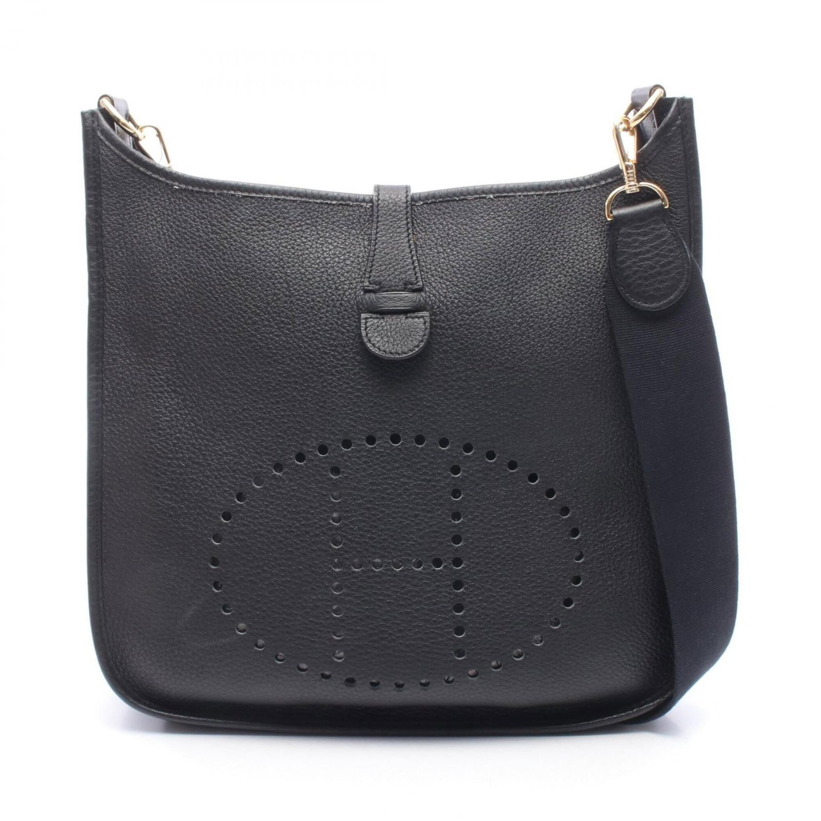 Hermes Shoulder Bag Taurillon Clemence Leather: Hermes Shoulder Bag Taurillon Clemence Leather Taurillon Clemence leather provides a rich, dark black finish to the Hermes Shoulder Bag. Measuring 31cm x 31cm x 7cm, it features a sleek and compact de