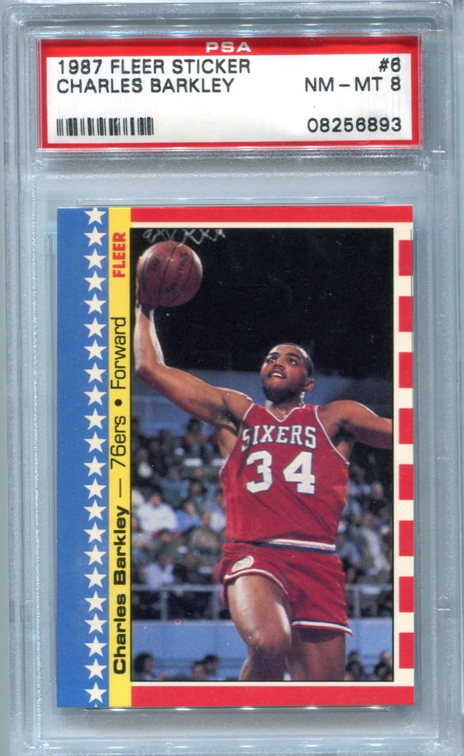 Fleer Sticker PSA NM Card #6 Barkley Charles 8 1987-88 (1 of 2)