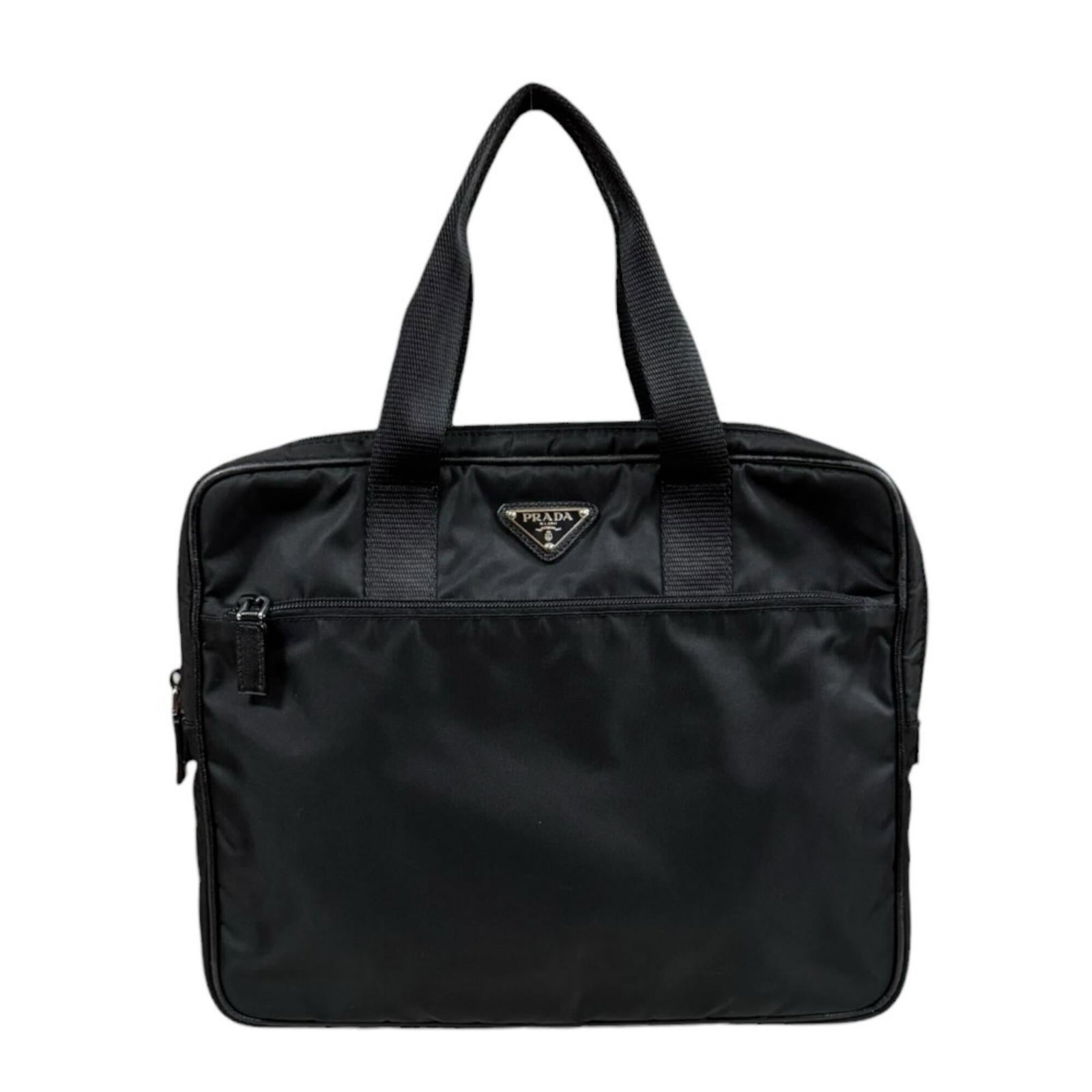 Shoulder Bag Nylon Prada: Shoulder Bag Nylon Prada Black Nylon Prada Shoulder Bag, made from high-quality nylon material and featuring a zipper closure. Measuring 27cm x 32cm x 4cm, this stylish bag weighs 345g and has a handl