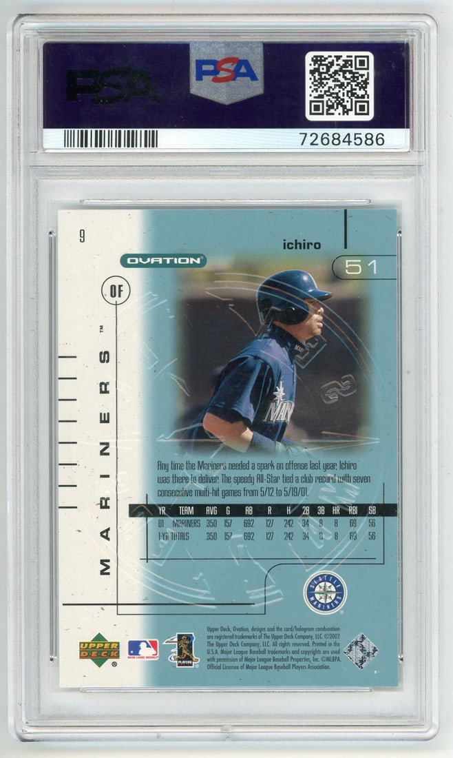 Upper deck ovation ichiro 2002 mt 9 - 2