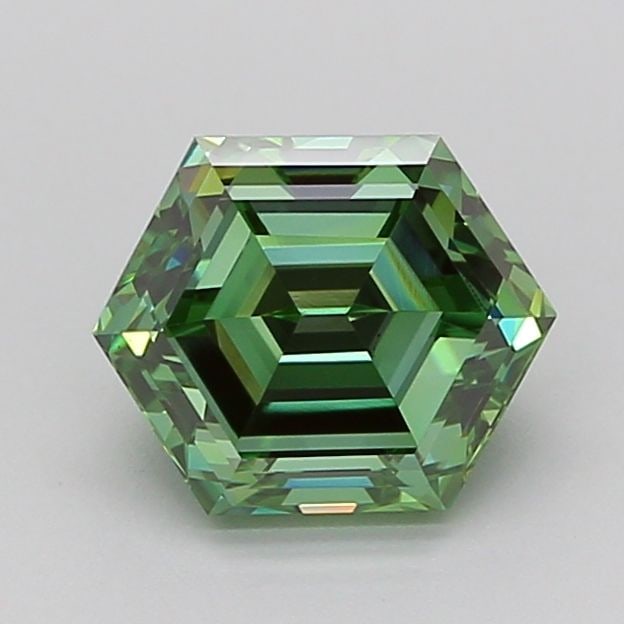 IGI Hexagonal 1.51ct Fancy Vivid Green VVS2 - Loose Lab Diamond: IGI Hexagonal 1.51ct Fancy Vivid Green VVS2 - Loose Lab Diamond Item Specifics: Source: This Is A Real Diamond Grown In A Lab Not Mined. Carat: 1.51 Cut: - Color: Fancy Vivid Green Clarity: VVS2 Polis