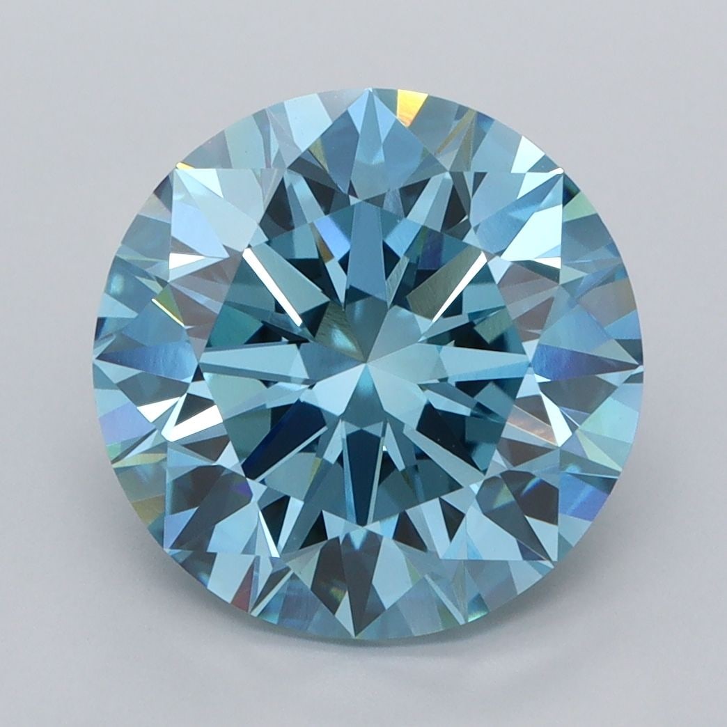 IGI Round 5.01ct Fancy Vivid Blue VVS2 - Ideal Loose Lab Diamond: IGI Round 5.01ct Fancy Vivid Blue VVS2 - Ideal Loose Lab Diamond Item Specifics: Source: This Is A Real Diamond Grown In A Lab Not Mined. Carat: 5.01 Cut: ID Color: Fancy Vivid Blue Clarity: VVS2 Poli