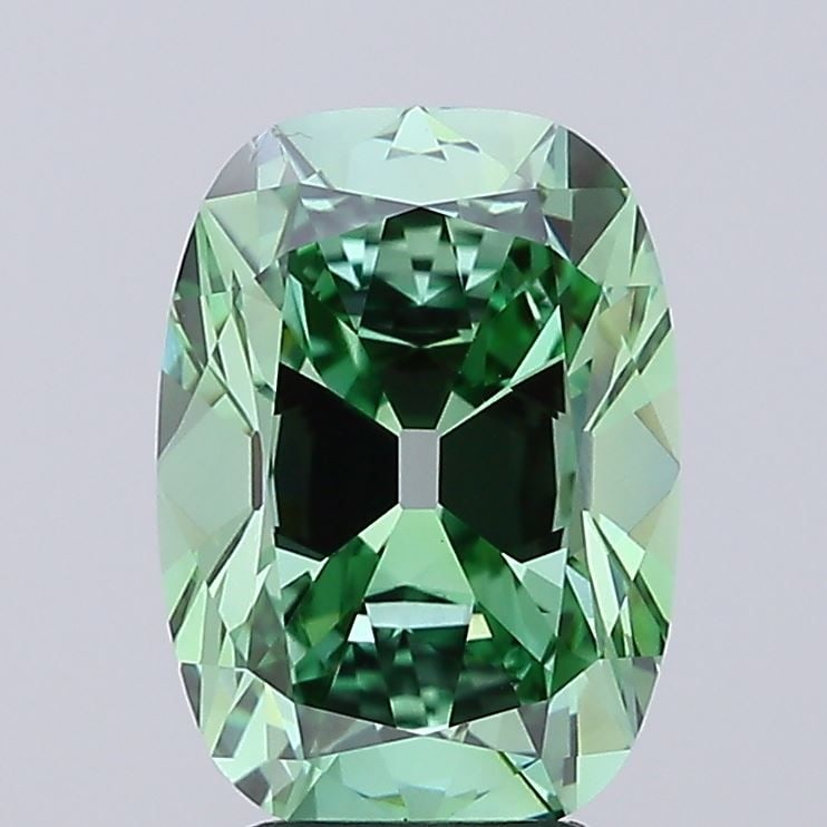 IGI Cushion Modified 3.83ct Fancy Vivid Green VVS2 - Loose Lab Diamond: IGI Cushion Modified 3.83ct Fancy Vivid Green VVS2 - Loose Lab Diamond Item Specifics: Source: This Is A Real Diamond Grown In A Lab Not Mined. Carat: 3.83 Cut: - Color: Fancy Vivid Green Clarity: VVS