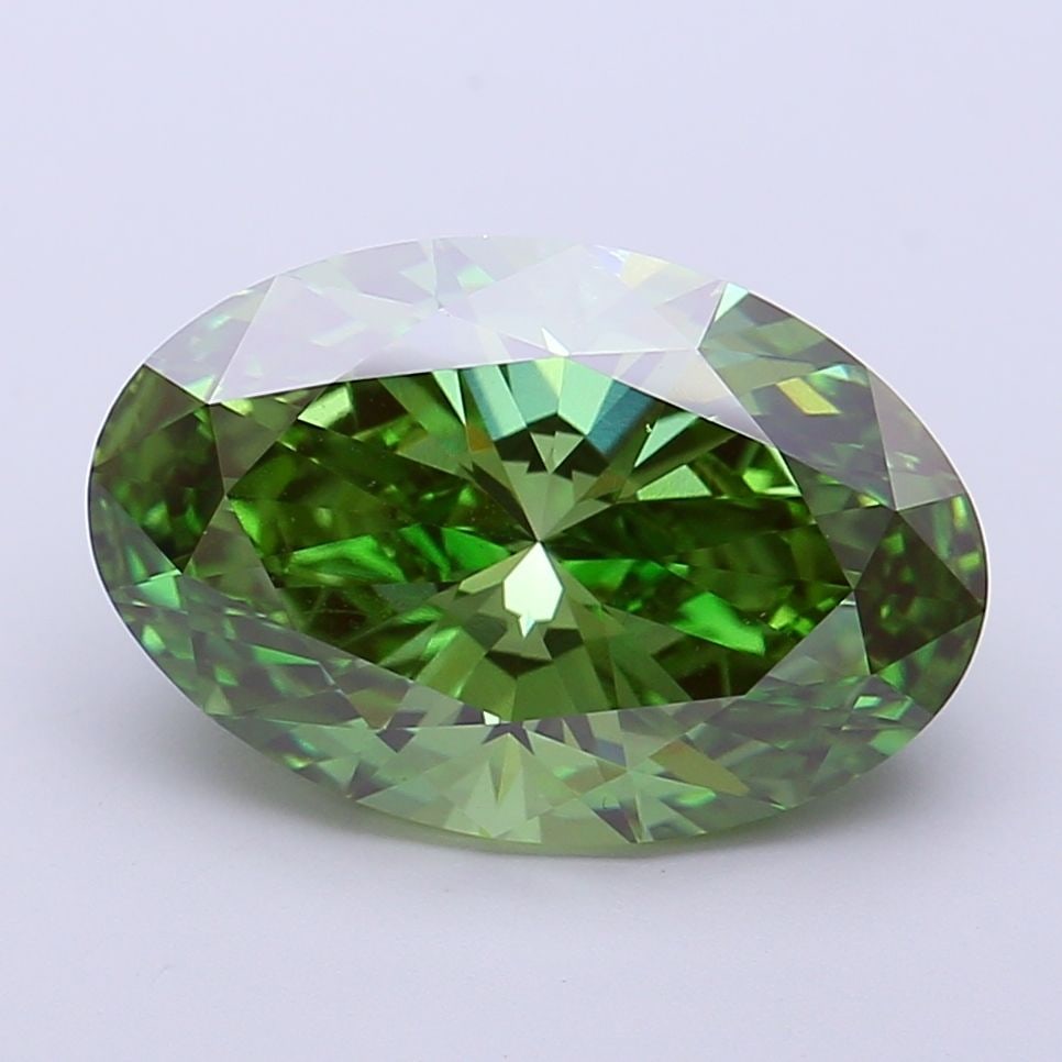 IGI Oval 5.01ct Fancy Vivid Green VVS2 - Loose Lab Diamond: IGI Oval 5.01ct Fancy Vivid Green VVS2 - Loose Lab Diamond Item Specifics: Source: This Is A Real Diamond Grown In A Lab Not Mined. Carat: 5.01 Cut: - Color: Fancy Vivid Green Clarity: VVS2 Polish: EX