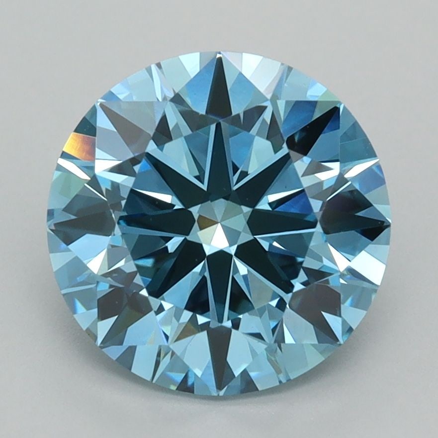 IGI Round 2.93ct Fancy Vivid Blue VVS2 - Ideal Loose Lab Diamond: IGI Round 2.93ct Fancy Vivid Blue VVS2 - Ideal Loose Lab Diamond Item Specifics: Source: This Is A Real Diamond Grown In A Lab Not Mined. Carat: 2.93 Cut: ID Color: Fancy Vivid Blue Clarity: VVS2 Poli