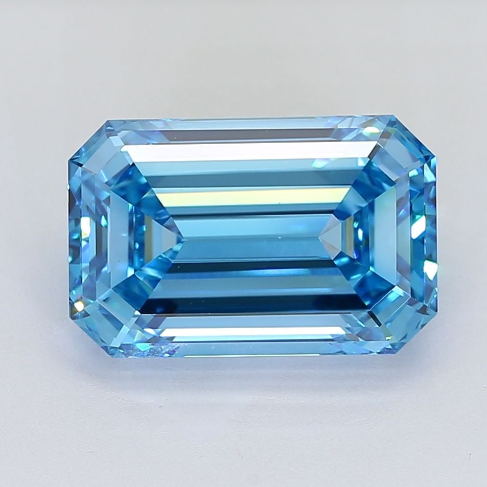 IGI Emerald 9.81ct Fancy Vivid Blue VVS2 - Loose Lab Diamond: IGI Emerald 9.81ct Fancy Vivid Blue VVS2 - Loose Lab Diamond Item Specifics: Source: This Is A Real Diamond Grown In A Lab Not Mined. Carat: 9.81 Cut: - Color: Fancy Vivid Blue Clarity: VVS2 Polish: E