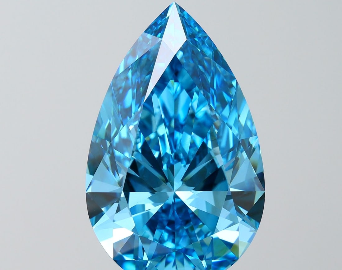 IGI Pear 12.07ct Fancy Vivid Blue VVS2 - Loose Lab Diamond: IGI Pear 12.07ct Fancy Vivid Blue VVS2 - Loose Lab Diamond Item Specifics: Source: This Is A Real Diamond Grown In A Lab Not Mined. Carat: 12.07 Cut: - Color: Fancy Vivid Blue Clarity: VVS2 Polish: EX