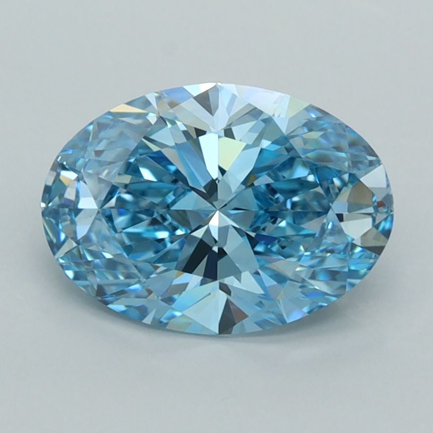 IGI Oval 2.01ct Fancy Vivid Blue VVS2 - Loose Lab Diamond: IGI Oval 2.01ct Fancy Vivid Blue VVS2 - Loose Lab Diamond Item Specifics: Source: This Is A Real Diamond Grown In A Lab Not Mined. Carat: 2.01 Cut: - Color: Fancy Vivid Blue Clarity: VVS2 Polish: EX S