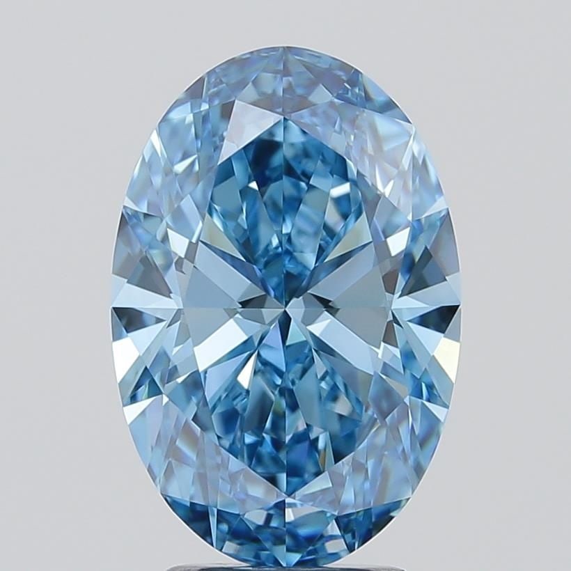 IGI Oval 3.08ct Fancy Vivid Blue IF - Loose Lab Diamond (1 of 1)