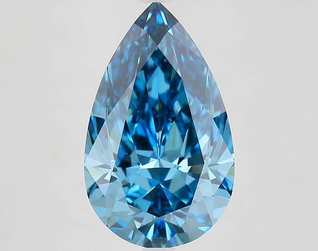 IGI Pear 6.07ct Fancy Vivid Blue VVS2 - Loose Lab Diamond: IGI Pear 6.07ct Fancy Vivid Blue VVS2 - Loose Lab Diamond Item Specifics: Source: This Is A Real Diamond Grown In A Lab Not Mined. Carat: 6.07 Cut: - Color: Fancy Vivid Blue Clarity: VVS2 Polish: EX S